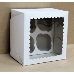 Коробка на 4 капкейка с окном