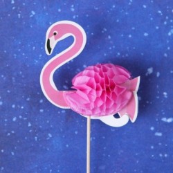 Топпер Розовый фламинго, 6шт